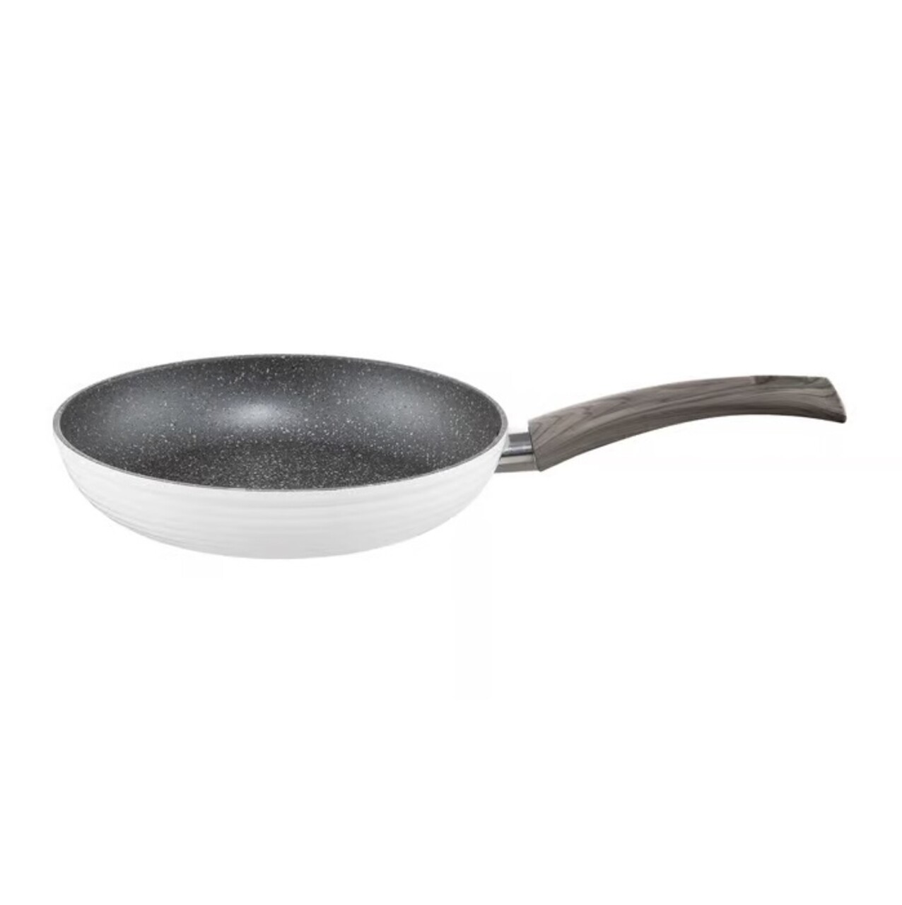 Tigaie Wavy, Ambition, 24 cm, invelis Qualum Basic Stone Edition, aluminiu forjat, alb - imagine 4